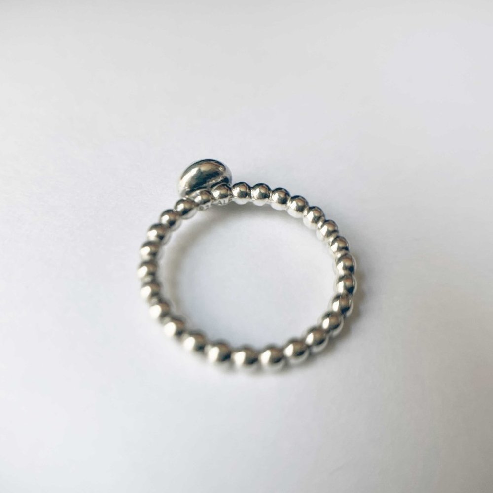 PANDORA My Desire Onyx Cabochon Sterling Silver Twist Stacking Ring - Picture 4 of 5